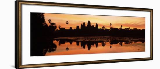 Silhouette of a Temple, Angkor Wat, Angkor, Cambodia-null-Framed Photographic Print