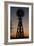 Silhouette of a Traditional Windmill at Sunset, Amarillo, Texas, Usa-Natalie Tepper-Framed Photo