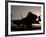 Silhouette of a US Navy F/A-18E Super Hornet on the Flight Deck of USS Nimitz-Stocktrek Images-Framed Photographic Print