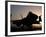 Silhouette of a US Navy F/A-18E Super Hornet on the Flight Deck of USS Nimitz-Stocktrek Images-Framed Photographic Print