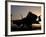 Silhouette of a US Navy F/A-18E Super Hornet on the Flight Deck of USS Nimitz-Stocktrek Images-Framed Photographic Print