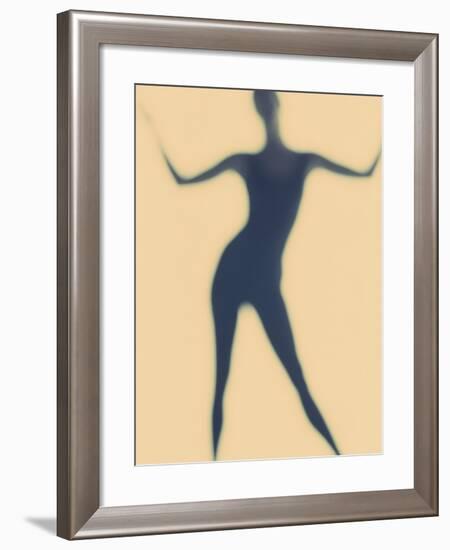 Silhouette of a Woman Standing-null-Framed Photographic Print