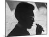 Silhouette of Actor/Comedian Bill Cosby with Cigar, Former Star of TV Series "I Spy"-John Loengard-Mounted Premium Photographic Print