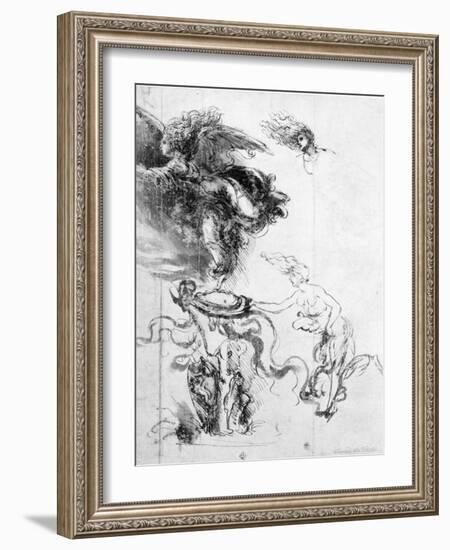 Silhouette of an Angel-Leonardo da Vinci-Framed Giclee Print