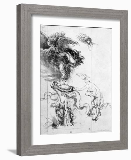 Silhouette of an Angel-Leonardo da Vinci-Framed Giclee Print