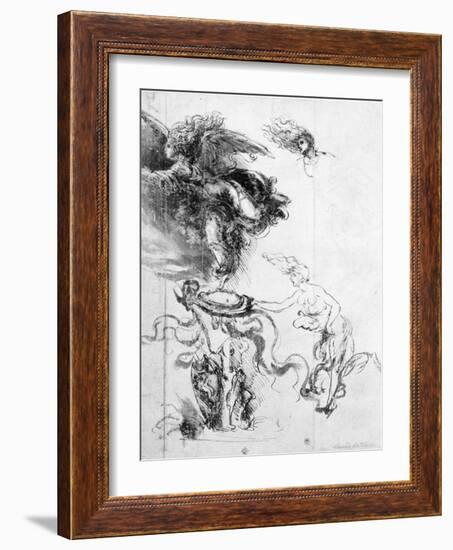 Silhouette of an Angel-Leonardo da Vinci-Framed Giclee Print