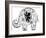 Silhouette Of An Elephant Painted By Flowers-nad_o-Framed Premium Giclee Print