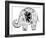 Silhouette Of An Elephant Painted By Flowers-nad_o-Framed Premium Giclee Print