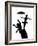 Silhouette of Ballerina Holding Umbrella with Performing Monkey-Winfred Evers-Framed Photographic Print