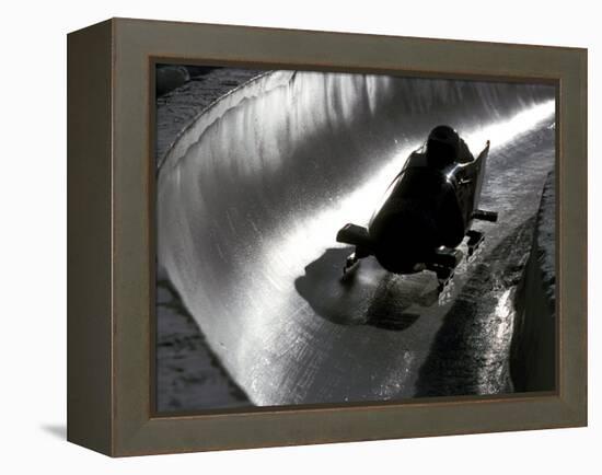 Silhouette of Bobsled in Action, Park City, Utah, USA-Chris Trotman-Framed Premier Image Canvas