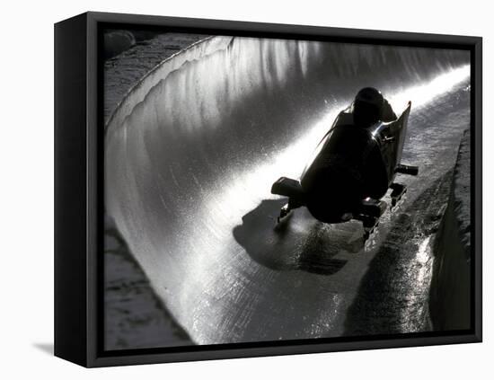 Silhouette of Bobsled in Action, Park City, Utah, USA-Chris Trotman-Framed Premier Image Canvas