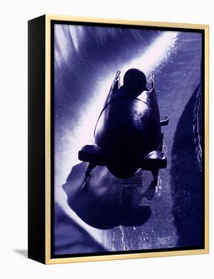 Silhouette of Bobsled in Action, Park City, Utah, USA-Chris Trotman-Framed Premier Image Canvas