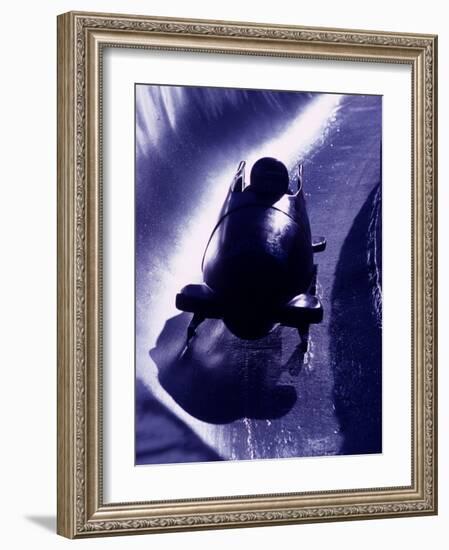 Silhouette of Bobsled in Action, Park City, Utah, USA-Chris Trotman-Framed Photographic Print