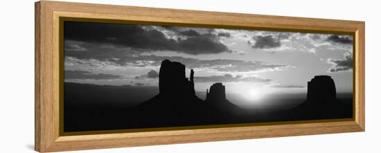 Silhouette of Buttes at Sunset, Monument Valley, Utah, USA-null-Framed Stretched Canvas