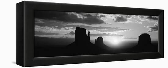 Silhouette of Buttes at Sunset, Monument Valley, Utah, USA-null-Framed Stretched Canvas