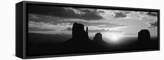 Silhouette of Buttes at Sunset, Monument Valley, Utah, USA-null-Framed Stretched Canvas