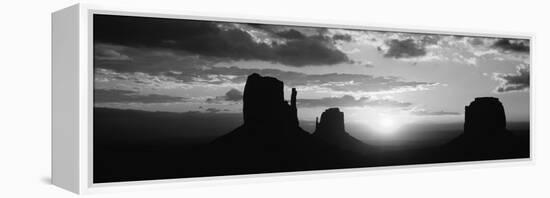 Silhouette of Buttes at Sunset, Monument Valley, Utah, USA-null-Framed Stretched Canvas