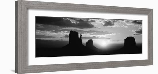 Silhouette of Buttes at Sunset, Monument Valley, Utah, USA-null-Framed Photographic Print