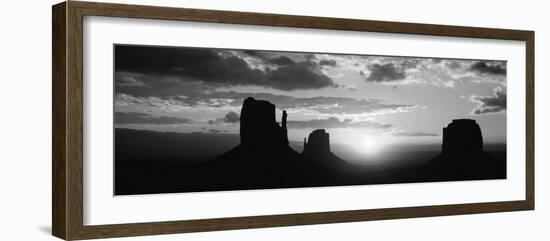 Silhouette of Buttes at Sunset, Monument Valley, Utah, USA-null-Framed Photographic Print