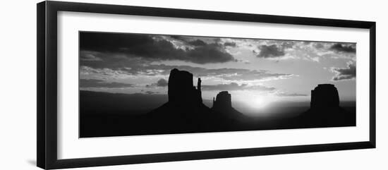 Silhouette of Buttes at Sunset, Monument Valley, Utah, USA-null-Framed Photographic Print