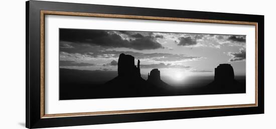 Silhouette of Buttes at Sunset, Monument Valley, Utah, USA-null-Framed Photographic Print