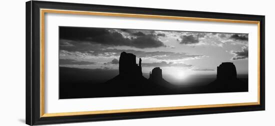 Silhouette of Buttes at Sunset, Monument Valley, Utah, USA-null-Framed Photographic Print