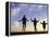 Silhouette of Children Jumping Rope Outdoors-Mitch Diamond-Framed Premier Image Canvas