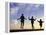 Silhouette of Children Jumping Rope Outdoors-Mitch Diamond-Framed Premier Image Canvas