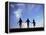 Silhouette of Children Playing Outdoors-Mitch Diamond-Framed Premier Image Canvas