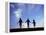 Silhouette of Children Playing Outdoors-Mitch Diamond-Framed Premier Image Canvas