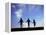 Silhouette of Children Playing Outdoors-Mitch Diamond-Framed Premier Image Canvas