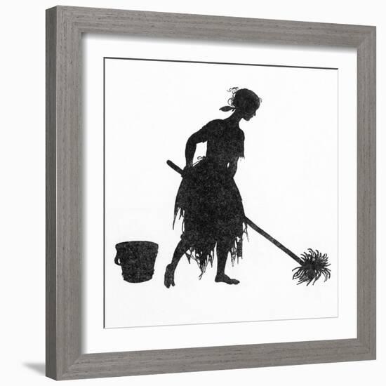 Silhouette of Cinderella-Arthur Rackham-Framed Art Print