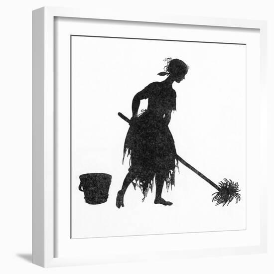 Silhouette of Cinderella-Arthur Rackham-Framed Art Print