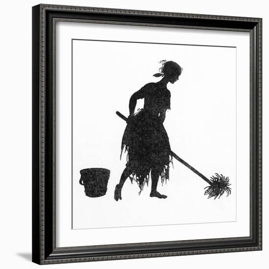 Silhouette of Cinderella-Arthur Rackham-Framed Art Print