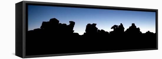 Silhouette of Cliffs at Sunrise, Giant's Playground, Namibia-null-Framed Stretched Canvas