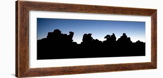 Silhouette of Cliffs at Sunrise, Giant's Playground, Namibia-null-Framed Photographic Print