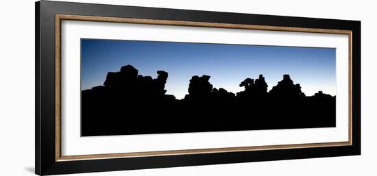Silhouette of Cliffs at Sunrise, Giant's Playground, Namibia-null-Framed Photographic Print