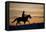 Silhouette of Cowboy in Wyoming-Darrell Gulin-Framed Premier Image Canvas