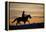 Silhouette of Cowboy in Wyoming-Darrell Gulin-Framed Premier Image Canvas