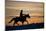 Silhouette of Cowboy in Wyoming-Darrell Gulin-Mounted Photographic Print