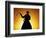 Silhouette of Cowboy on Horse Holding Rope-Darrell Gulin-Framed Photographic Print