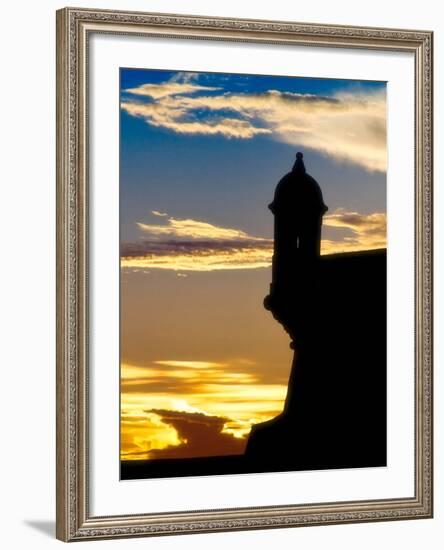 Silhouette of El Morro Fort, San Juan, PR-George Oze-Framed Photographic Print