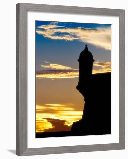 Silhouette of El Morro Fort, San Juan, PR-George Oze-Framed Photographic Print