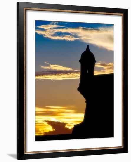 Silhouette of El Morro Fort, San Juan, PR-George Oze-Framed Photographic Print