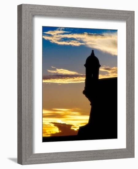 Silhouette of El Morro Fort, San Juan, PR-George Oze-Framed Photographic Print