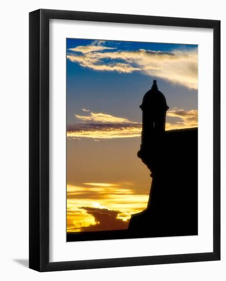 Silhouette of El Morro Fort, San Juan, PR-George Oze-Framed Photographic Print