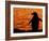 Silhouette of Gentoo Penguin at Sunset, Antarctica-Edwin Giesbers-Framed Photographic Print