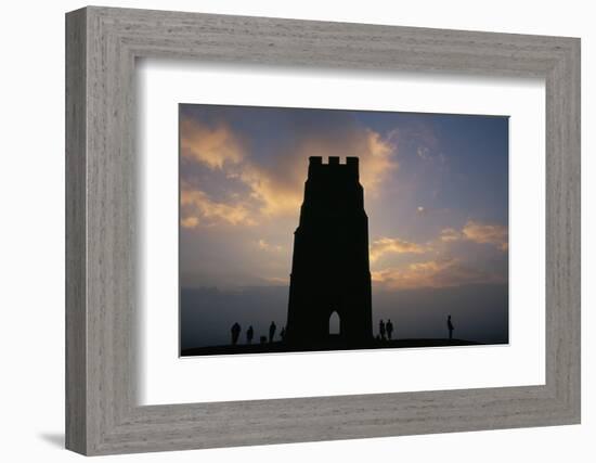 Silhouette of Glastonbury Tor, Somerset, England, U.K.-Julia Bayne-Framed Photographic Print