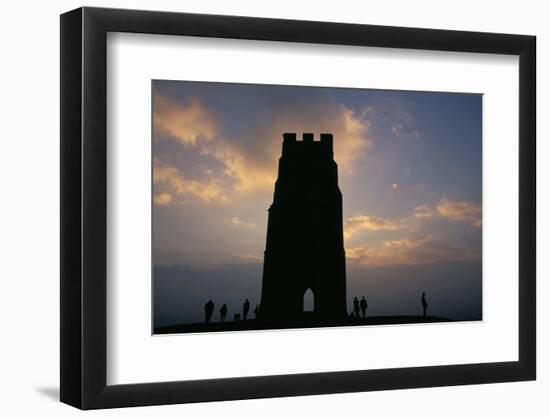 Silhouette of Glastonbury Tor, Somerset, England, U.K.-Julia Bayne-Framed Photographic Print