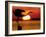 Silhouette of Great Blue Heron Stretching Neck at Sunset, Fort De Soto Park, St. Petersburg-Arthur Morris.-Framed Photographic Print